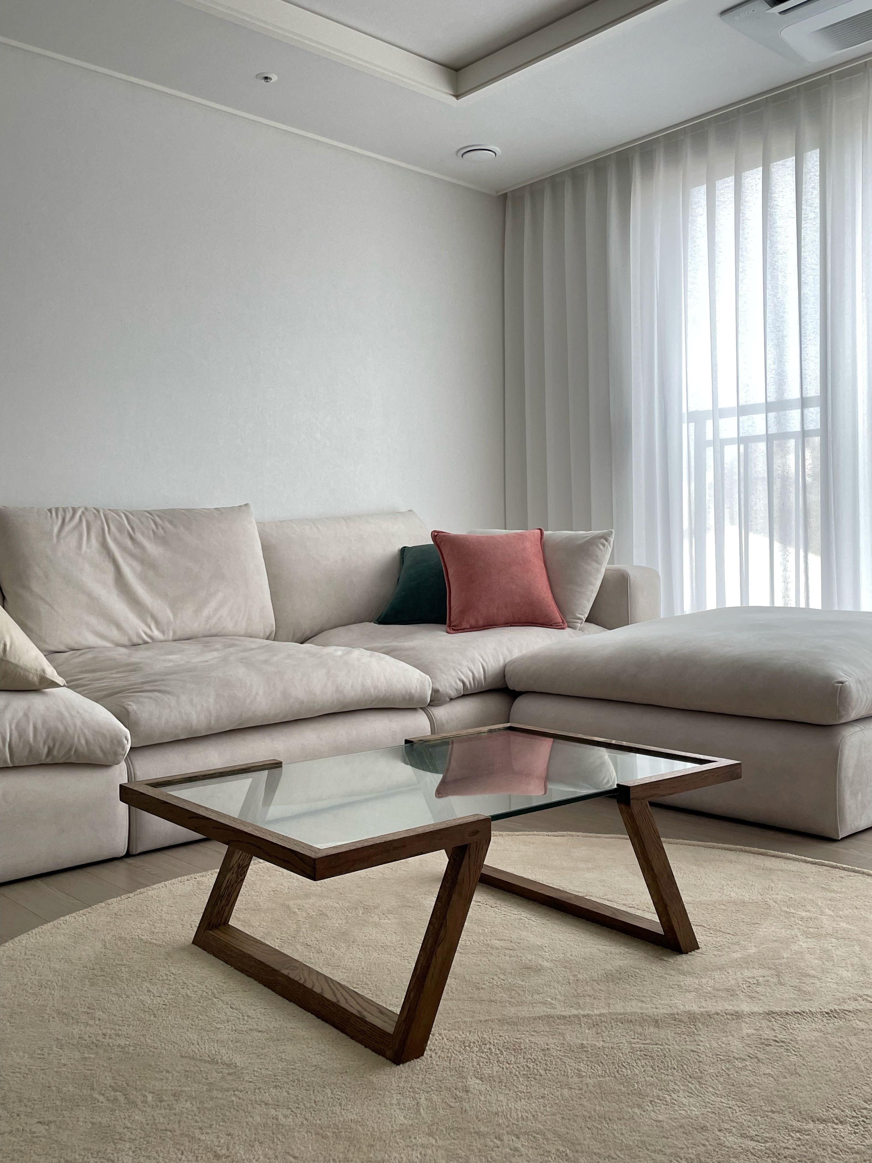 Flat Coffee Table - 화이트오크