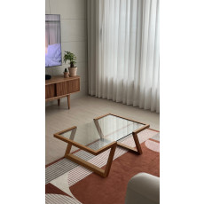 Flat Coffee Table - 화이트오크