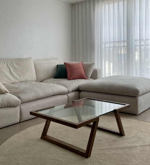 Flat Coffee Table - 다크오크